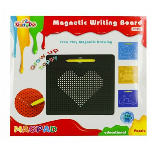 фото Магнитный планшет для рисования magpad 713 отверстий для шариков / магнитный конструктор / детский планшет / обучающий, развивающий мелкую моторику panawealth