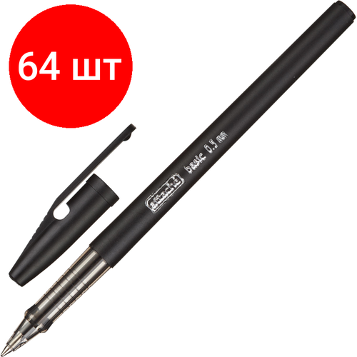 Комплект 64 штук, Ручка шариковая неавтомат. Attache Basic 0.5мм маслян. черный