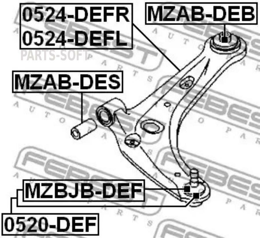 FEBEST MZBJB-DEF Пыльник опоры шаровой