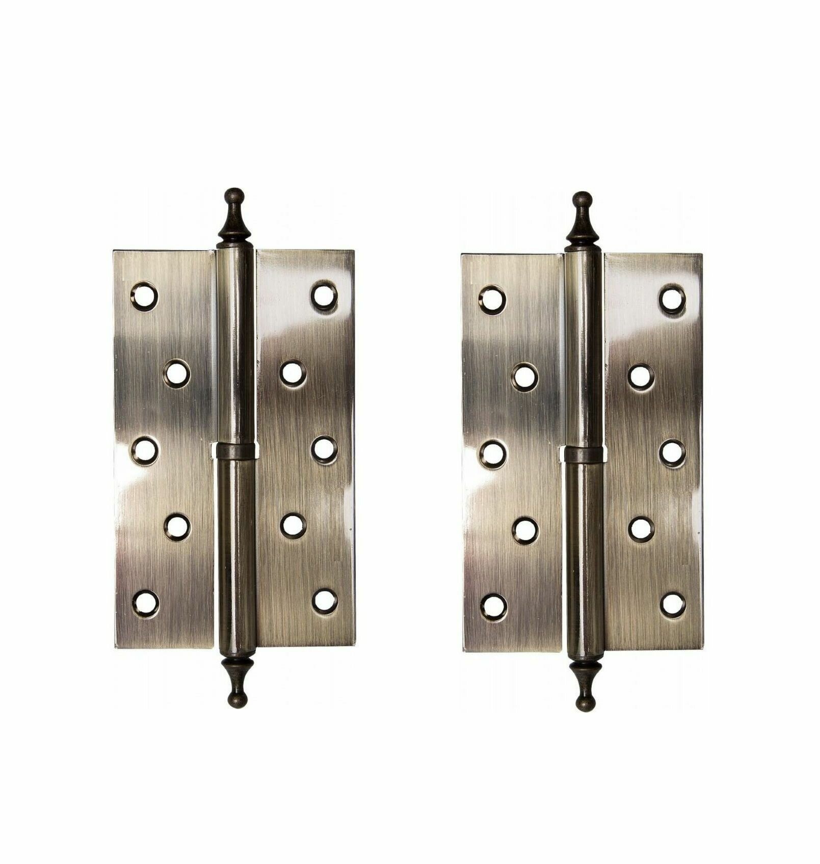 фото Петли (2 шт) дверные Loid 125x75x2.5 мм AB Античная бронза (врезные съемные с короной) CHP Left Левые