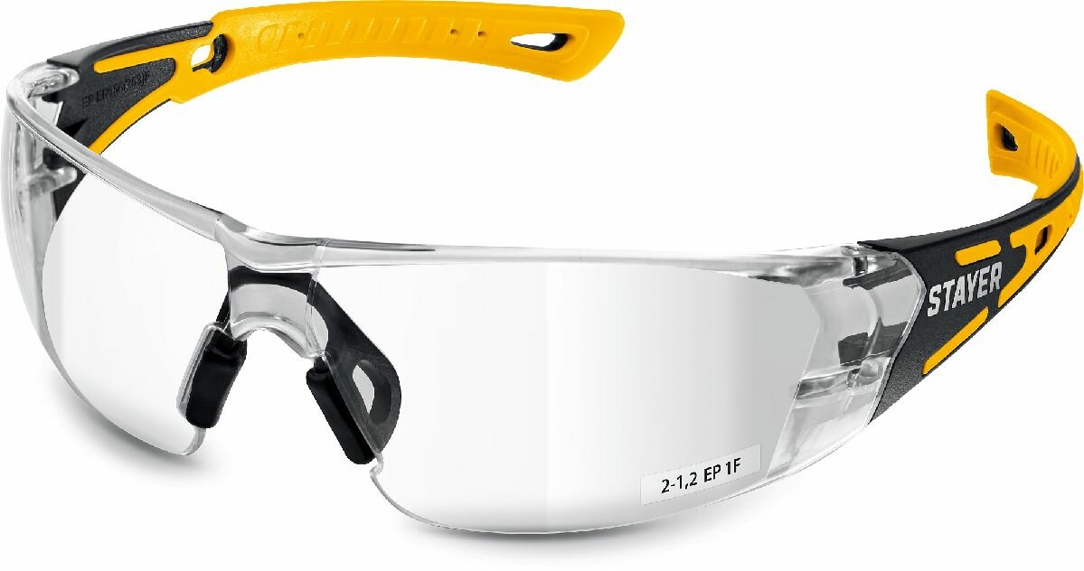 фото STAYER MX-9 прозрачные, двухкомпонентные дужки, открытого типа, защитные очки (110490) (110490)