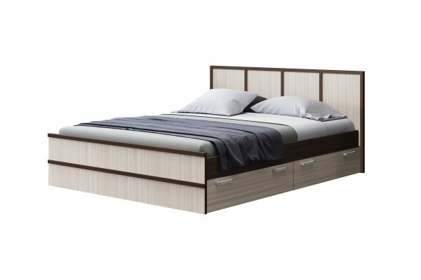 фото Кровать "Карина-3" 1,6*2,0 м - Венге/Ясень Шимо светлый
