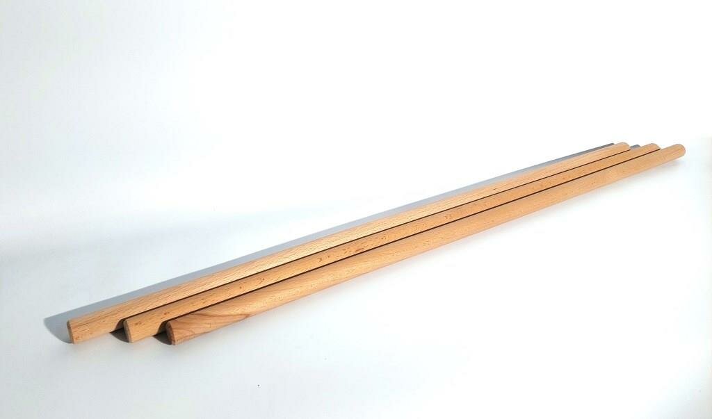 Гимнастическая палка деревянная 1м, диаметр 25 мм, 3 шт в комплекте