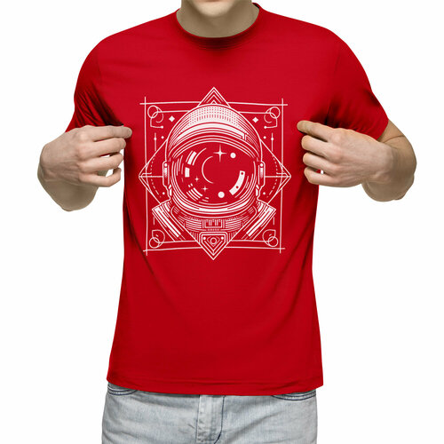 Футболка Us Basic, размер S, красный мужская футболка космонавт в космосе ловит пиццу m серый меланж