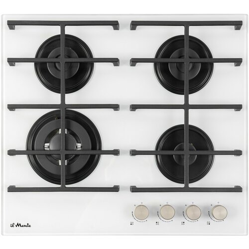 Варочная панель газовая Закаленное стекло 60 см Газ-контроль Турбо-конфорка WOK Автоподжиг Чугунные решетки il Monte BH-673G 3129300₽