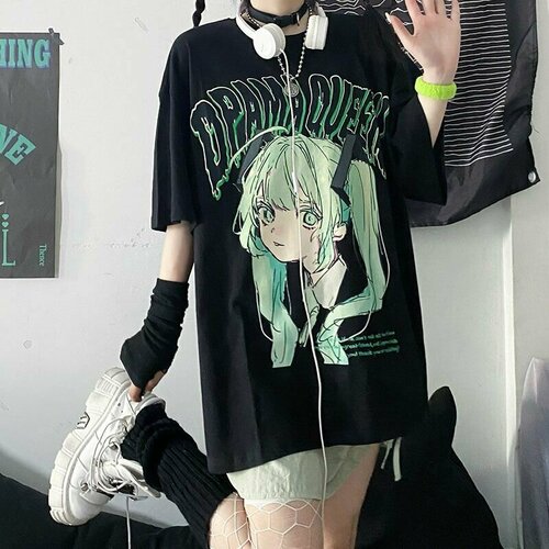 фото Футболка размер 2xl, черный мику хацунэ