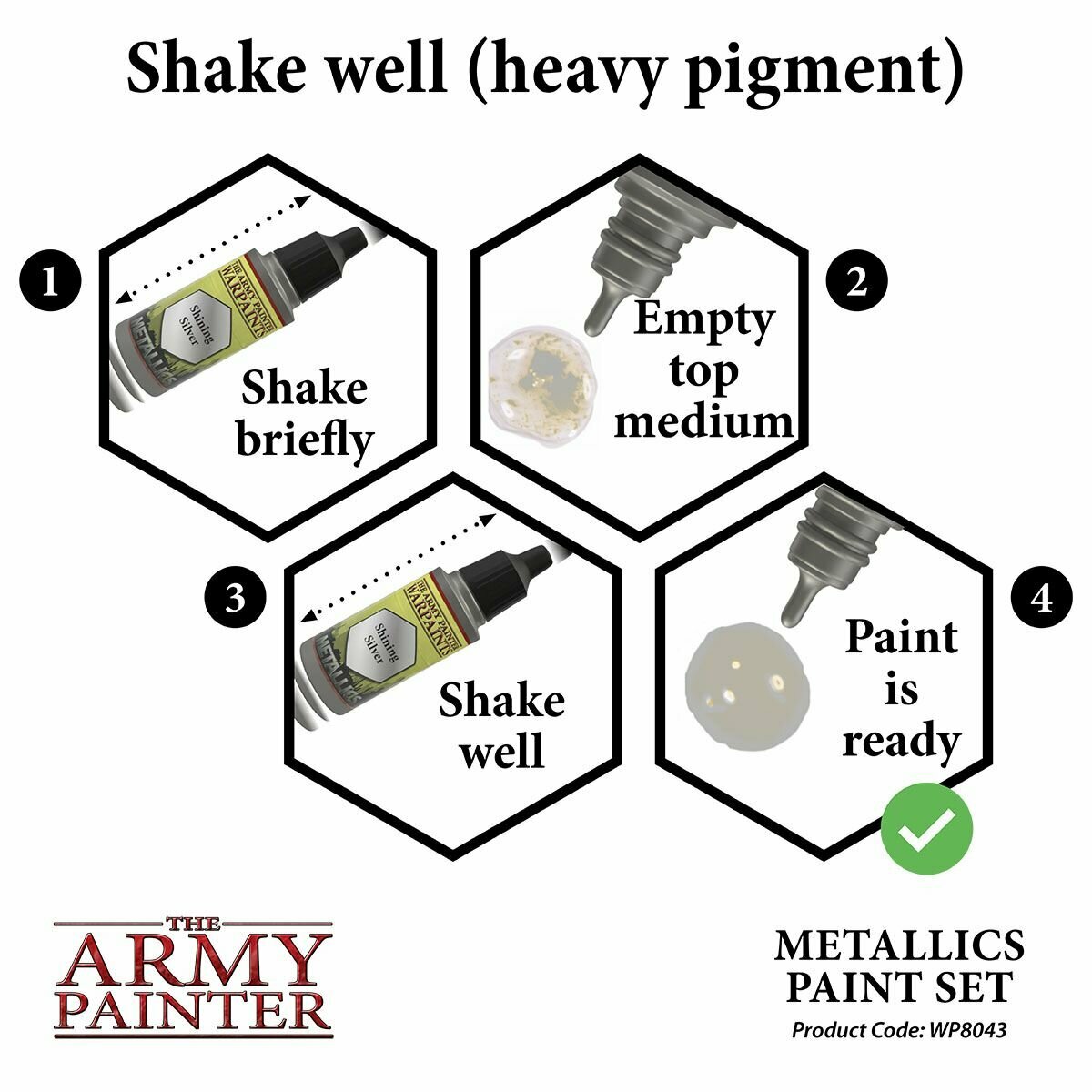 Набор акриловых красок Army Painter Warpaints Metallics Paint Set