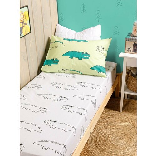 Простыня на резинке WAKE me WAKE Крокодилы комп. 70958-1 Перкаль 120х200х20