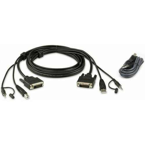 Aten Набор защищенныйх кабелей KVM USB DVI 1.8M USB DVI-D Dual Link Secure KVM Cable kit передатчик dvi i dual display kvm over ip transmitter ethernet optical ke6940at ax g