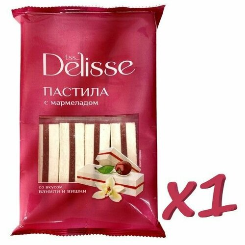 Пастила DELISSE с мармеладом со вкусом ванили и вишни, 255г, Россия