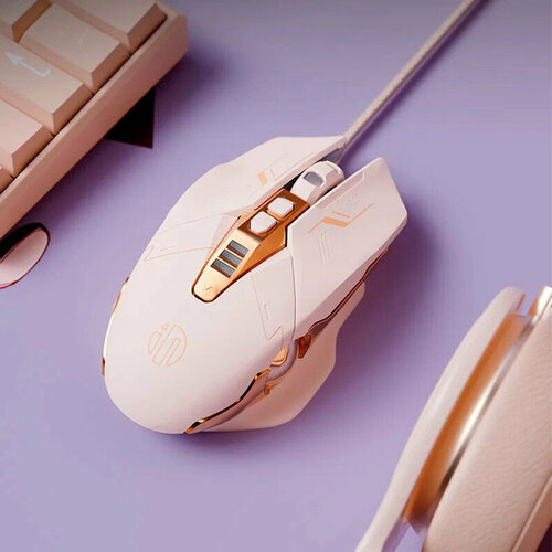 Игровая компьютерная бесшумная мышь INPHIC PW5 с RGB подсветкой бежевый 99400₽