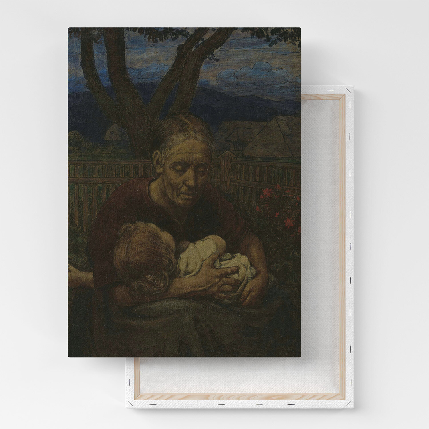 Картина на холсте, репродукция / Ханс Тома - Moeder met kind in een tuin / Размер 40 x 53 см