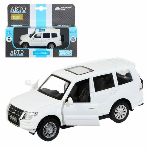 Машина металлическая Mitsubishi Pajero 4WD Turbo 1:43, инерция, открываются двери, цвет белый машина металлическая msz 68663 mitsubishi pajero свет и звук белый 1 32