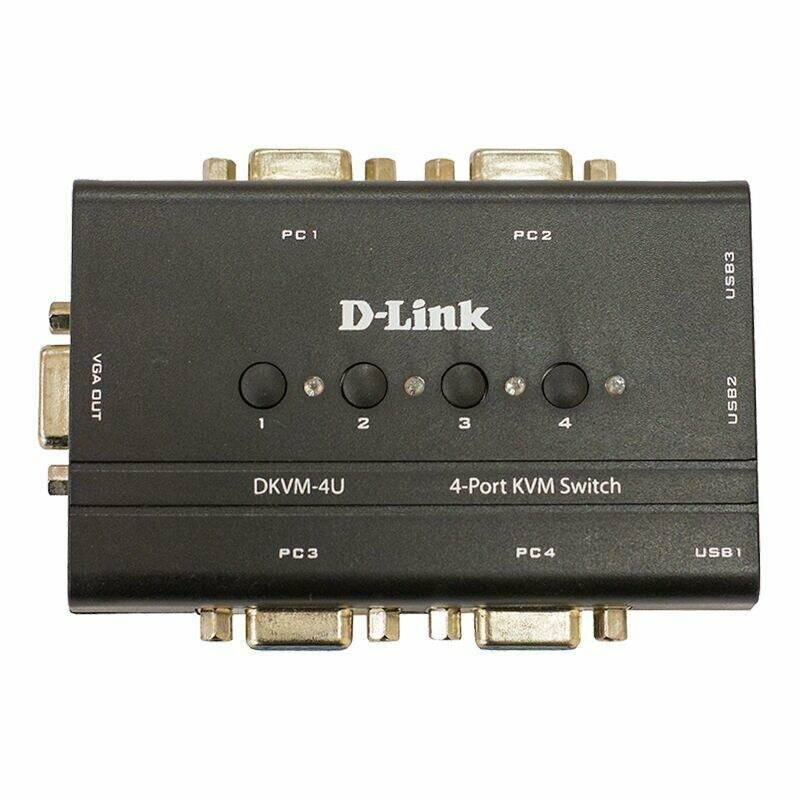 D-Link DKVM-4U C2A 4-портовый KVM-переключатель с портами VGA и USB — фото 3