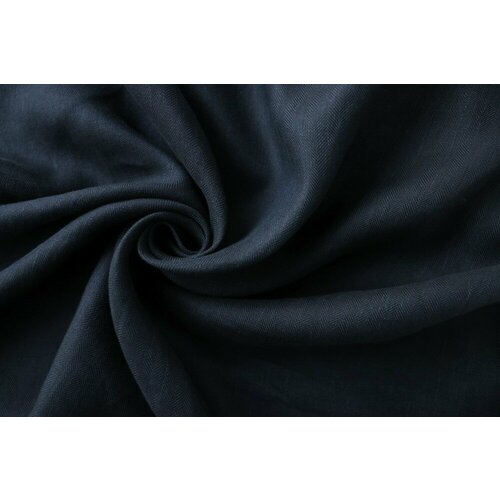 Ткань темно-синий лен в елочку