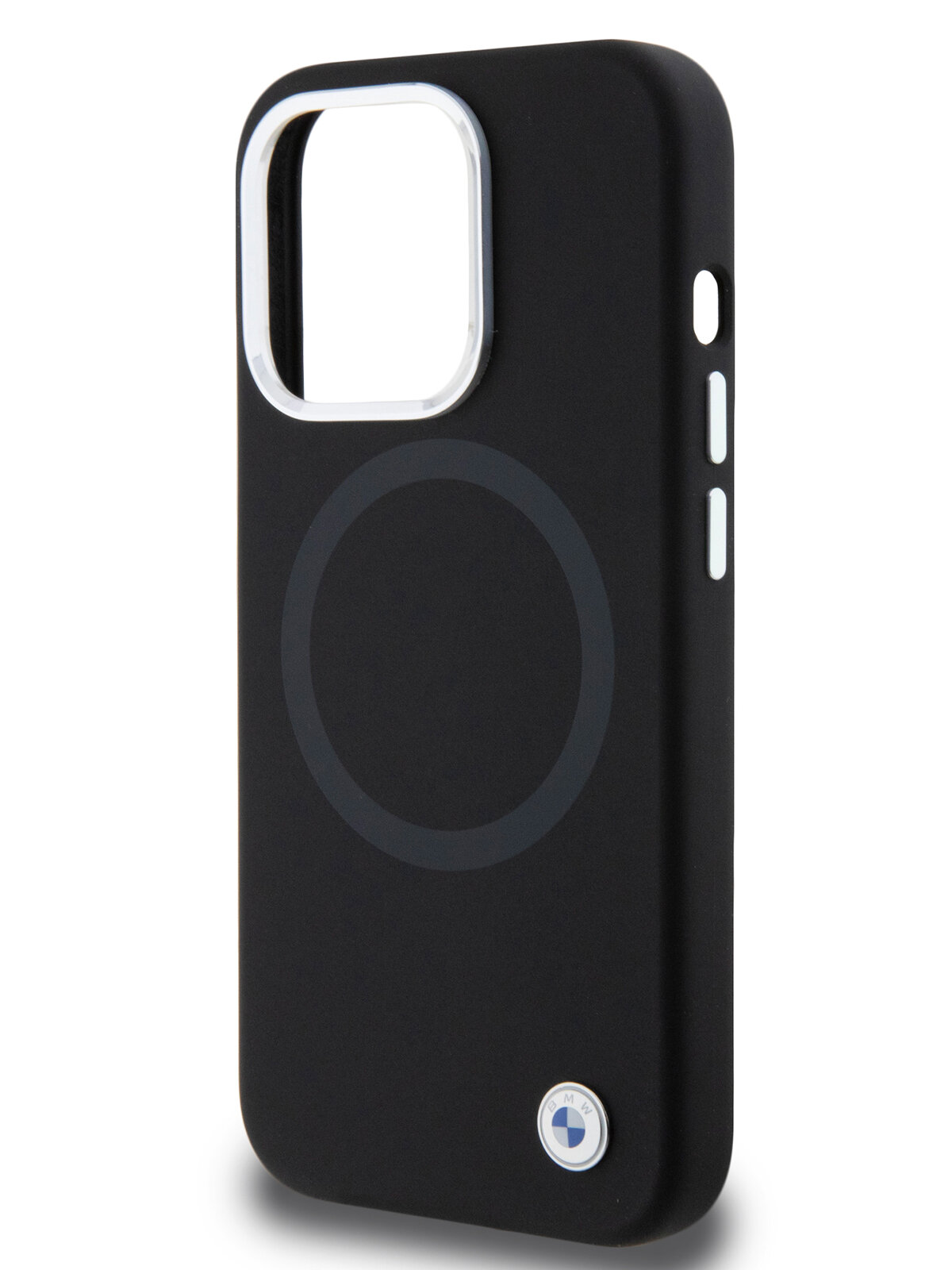BMW для iPhone 15 Pro чехол Signature Liquid silicone Laser Ring Hard Black (MagSafe), шт