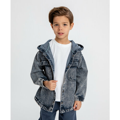 фото Джинсовая куртка button blue, размер 98, серый