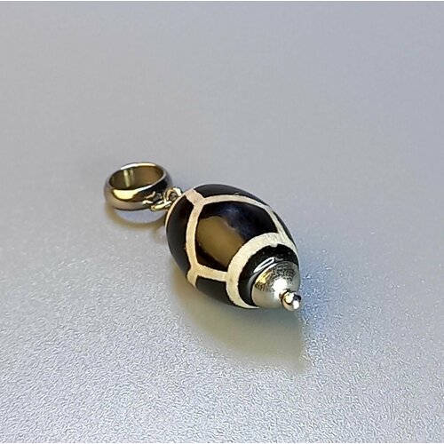 фото Подвеска, агат, черный, серебряный нет бренда