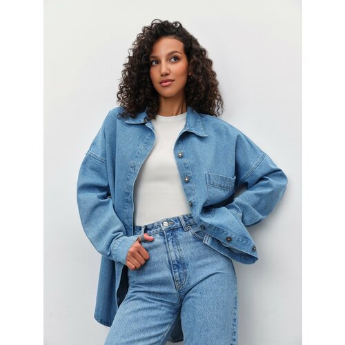 фото Рубашка anna pekun, размер xs/s, синий, голубой