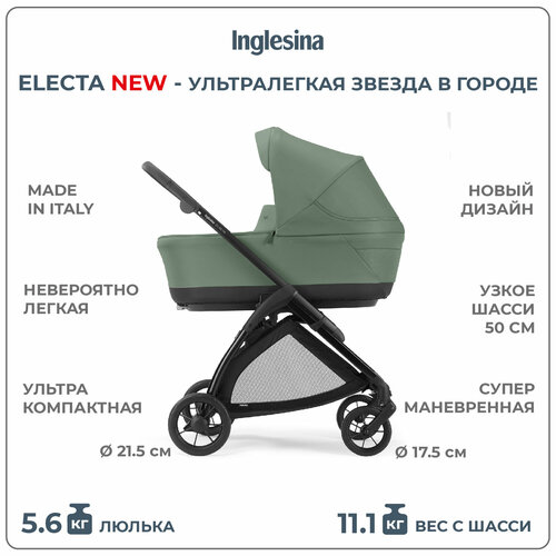 Коляска 2 в 1 Inglesina Electa New с подставкой под люльку Stand Up, Murray Green