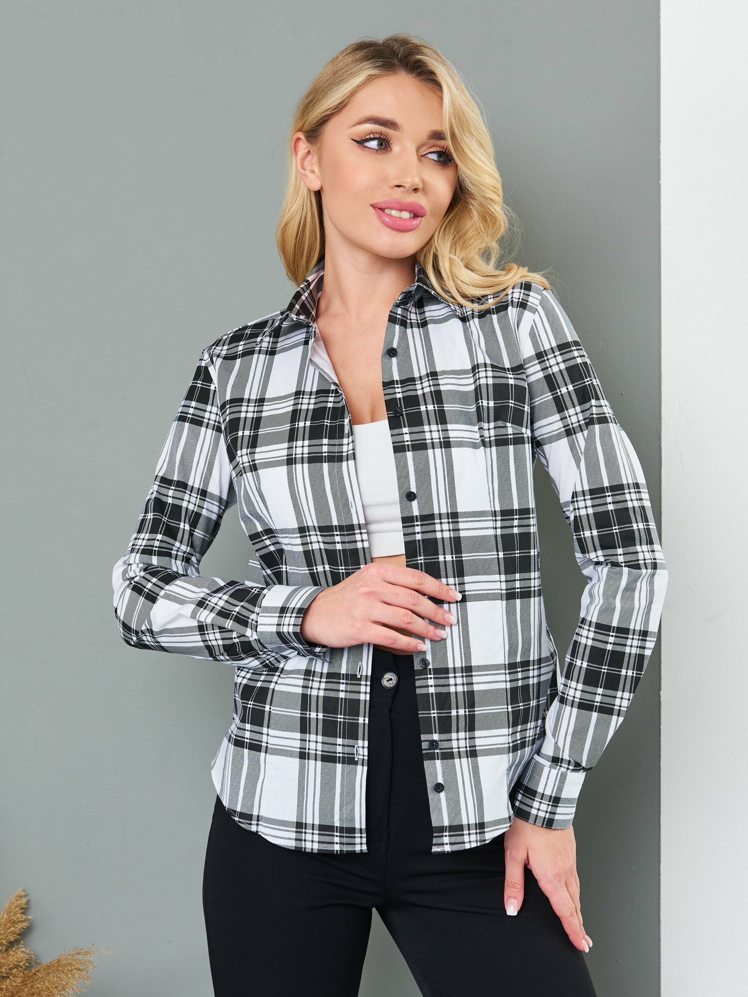 Bawer Slim Fit в клетку