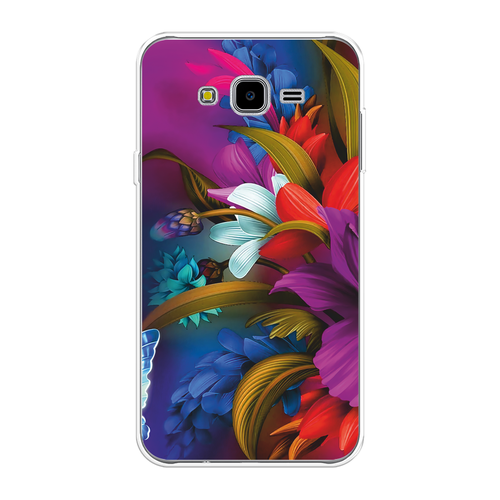Силиконовый чехол на Samsung Galaxy J7 Neo / Самсунг Галакси J7 Neo Фантастические цветы ультратонкий силиконовый чехол накладка для samsung galaxy j7 neo с принтом фантастические цветы