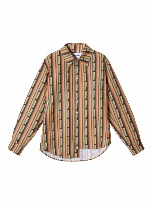 Рубашка Berhasm, размер XXL, бежевый, коричневый