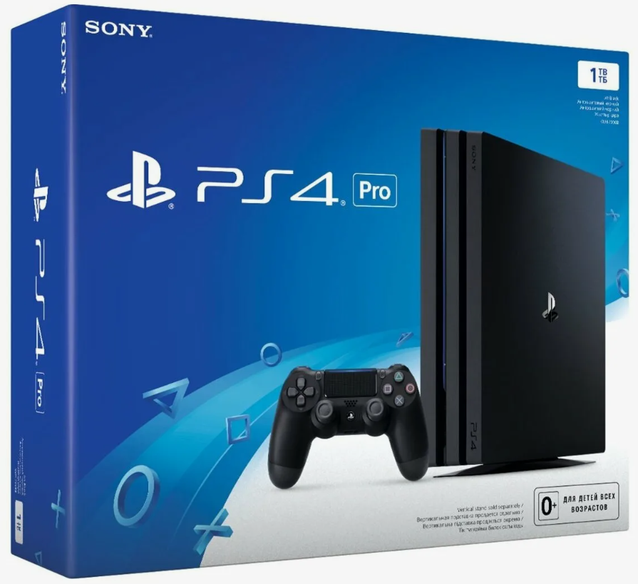 Хорошая Игровая Sony PlayStation 4 Pro 1000 ГБ HDD 1 джойстик + 1 игра UFC