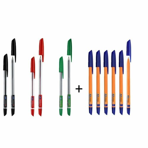 Набор ручек LINC Corona Plus, шариковые, 0,7 мм, 12шт ручки шариковые черные набор 50 шт linc corona plus наконечник конус 0 7 мм