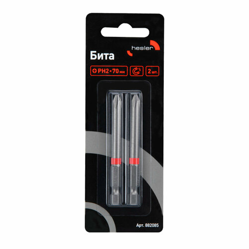 Бита Hesler 882085 PH2 магнитная 70 мм 2 шт 675₽