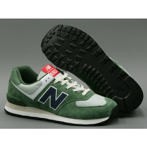 Кроссовки New Balance 574, полнота D, размер 9,5 US, зеленый