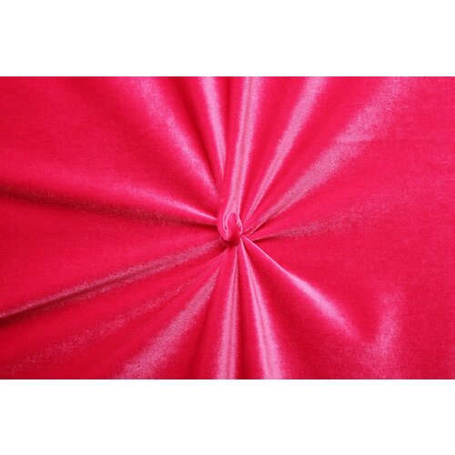 Ткань Бархат стрейч ярко-розовый с оттенком фуксии, ш150см, 0,5 м