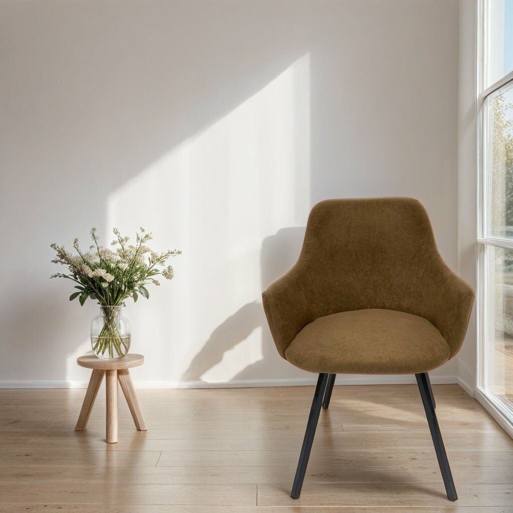 фото Стулья для кухни, коричневый бархат Eva металлические ножки до 135 кг