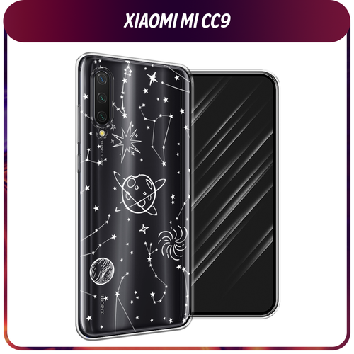 Силиконовый чехол на Xiaomi Mi CC9/Mi A3 Lite/Mi 9 Lite / Сяоми Mi CC9 Планеты в космосе, прозрачный матовый силиконовый чехол капибара паттерн на xiaomi mi cc9 сяоми mi cc9