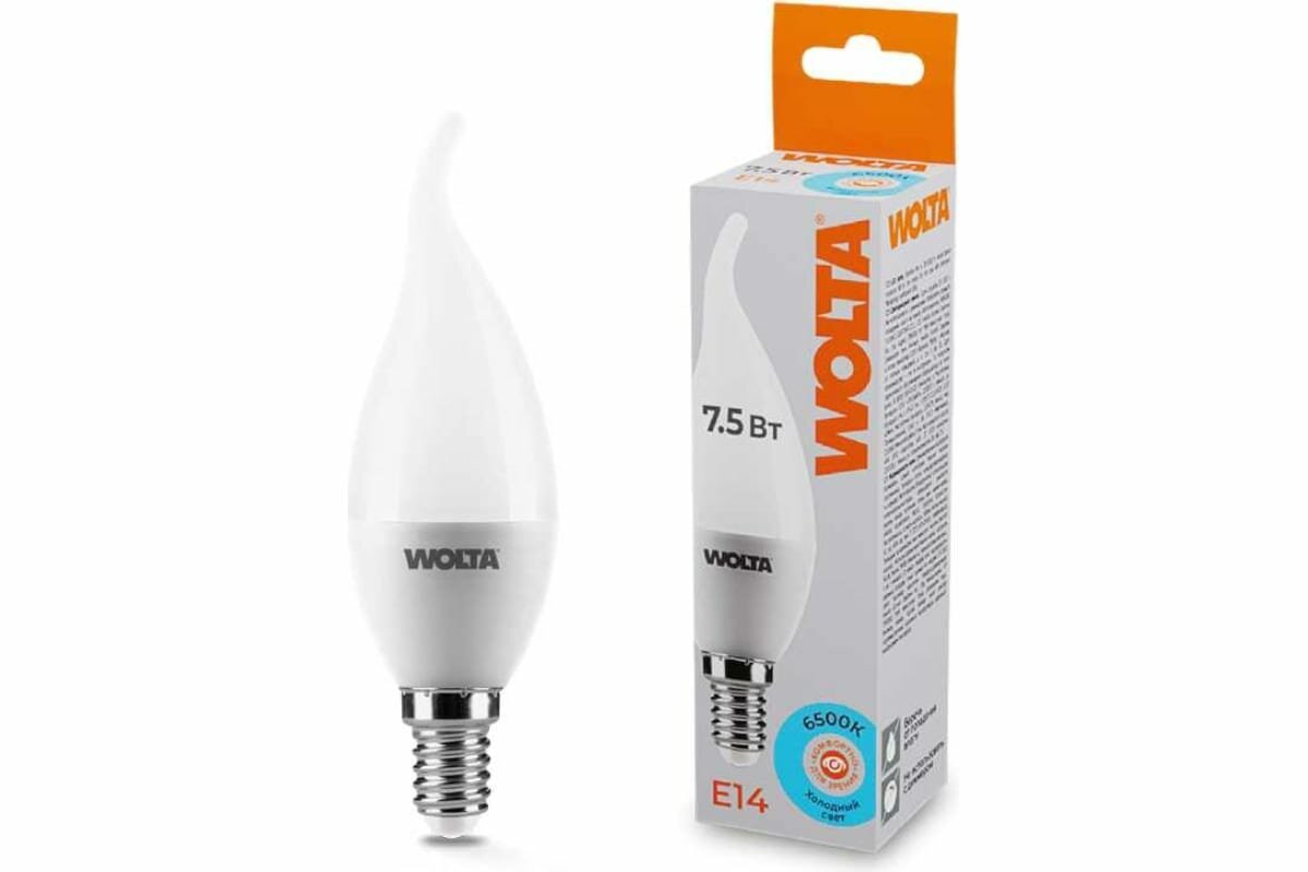 Светодиодная лампа WOLTA Standard CD37 7.5Вт 625лм Е14 6500К - фото №5