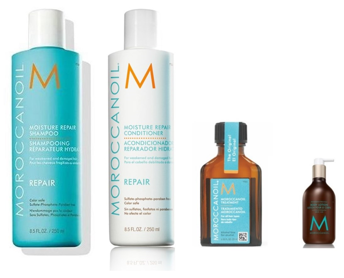 фото Шампунь Moroccanoil Moisture Repair Набор Spring Kit Repair, Набор: шампунь, кондиционер, масло для волос, лосьон для тела, Набор