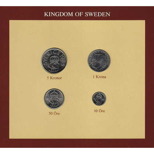 Швеция. Набор из 4 монет 1985 год бруней набор из 6 монет и 1 жетона 1985 г