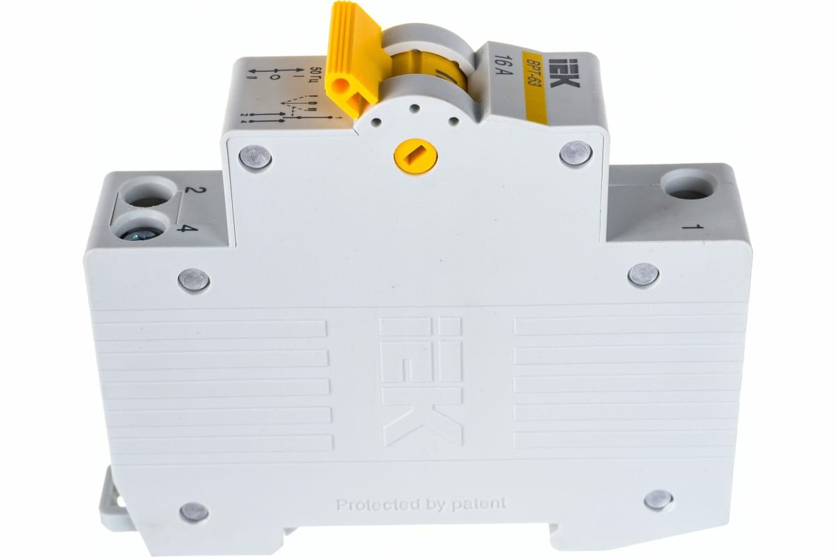 IEK ВРТ-63 трехпозиционный выключатель-разъединитель 1P 16А MPR10-1-016 для электрощитков