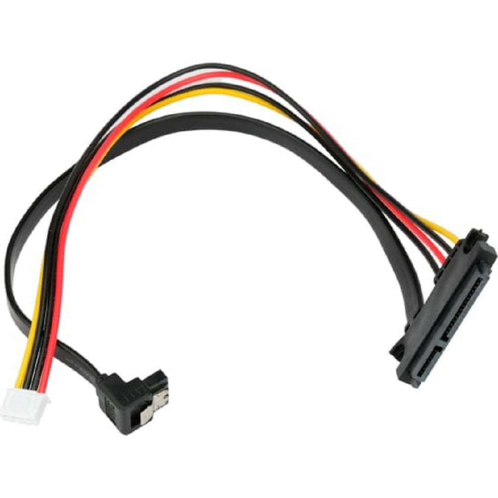 Gembird кабели Cablexpert Кабель Combo SATA XH2.54 4pin+Sata угловой Sata 7+15pin, медь, 30см, пакет CC-XH2.54-SATAL-30CM