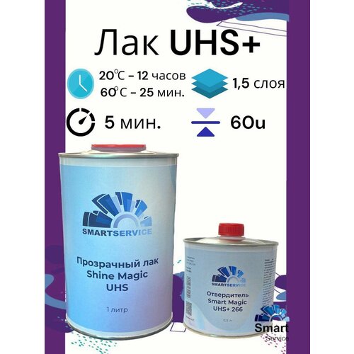 Прозрачный лак Smart SHINE MAGIC UHS 260 1л + Отвердитель 0.5л