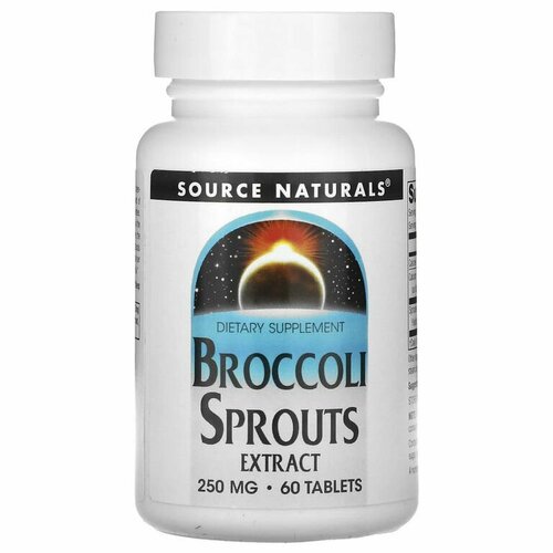 Source Naturals, экстракт ростков брокколи, 250 мг, 60 таблеток (125 мг в 1 таблетке)