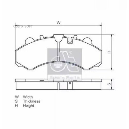 DT SPARE PARTS 294071 294071_тормозные коодки WVA29125 c рк перзад дисковый тормоз Meritor D-Duco Volvo 14300₽