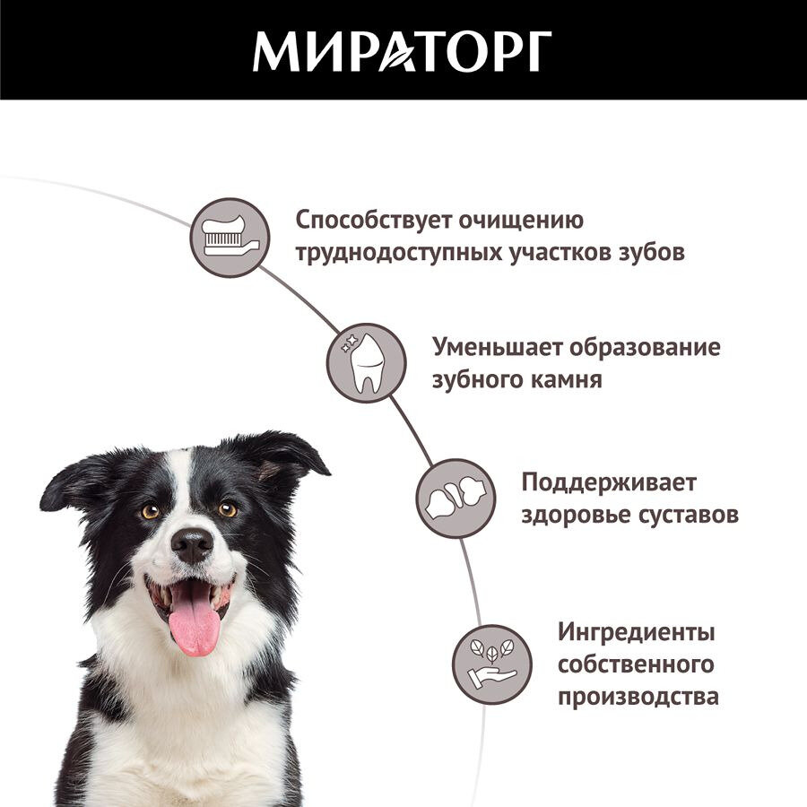 Мираторг Дентал лакомство для собак средних пород c говядиной 70 г — фото 1