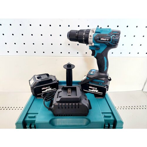 Аккумуляторный бесщеточный ударный шуруповерт Smart 21В 4Ач 80Нм кейс 7630₽