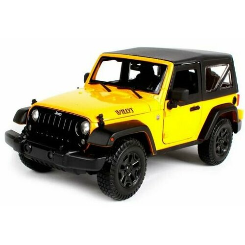 Машинка металлическая Maisto 1:18 SP (B) - 2014 Jeep Wrangler 31676 желтая