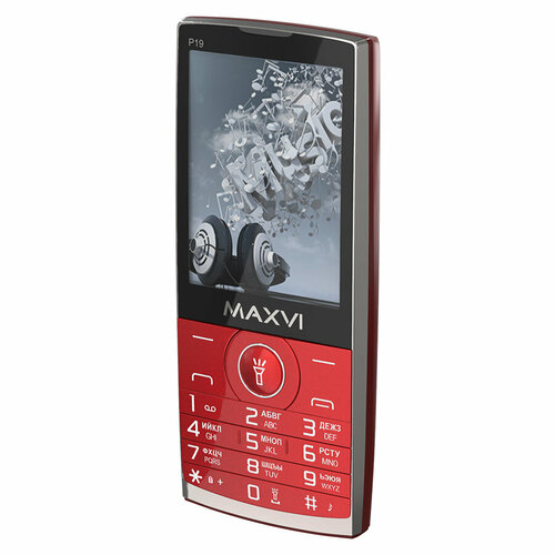 мобильный телефон maxvi p19 black Телефон MAXVI P19, 2 SIM, винно-красный