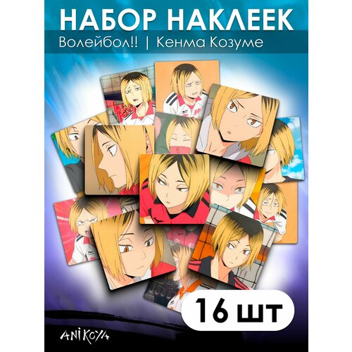 Наклейки Волейбол Кенма Козуме аниме 16 шт