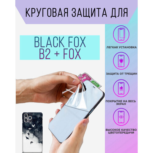 Полиуретановая защита BlackFox B2+Fox глянцевый экран, птицы текстура
