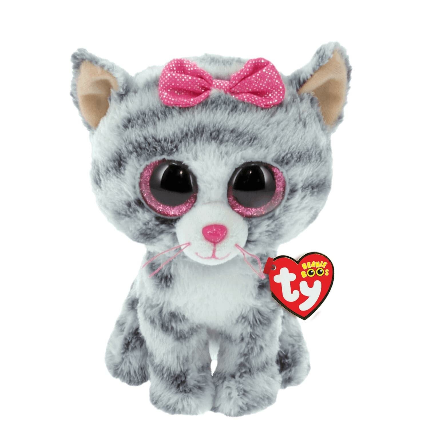 Игрушка мягкая TY Beanie Boo's Котенок Kiki серый 15см, 37190