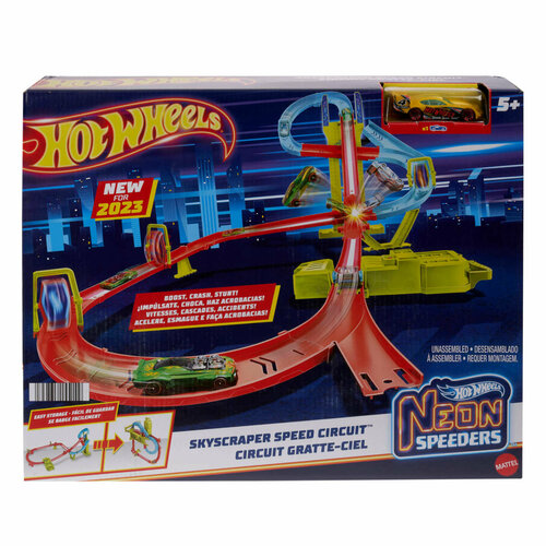 трасса hot wheels супер гравитация Набор игровой Hot Wheels Action Neon Speeders - Небоскреб HPC07